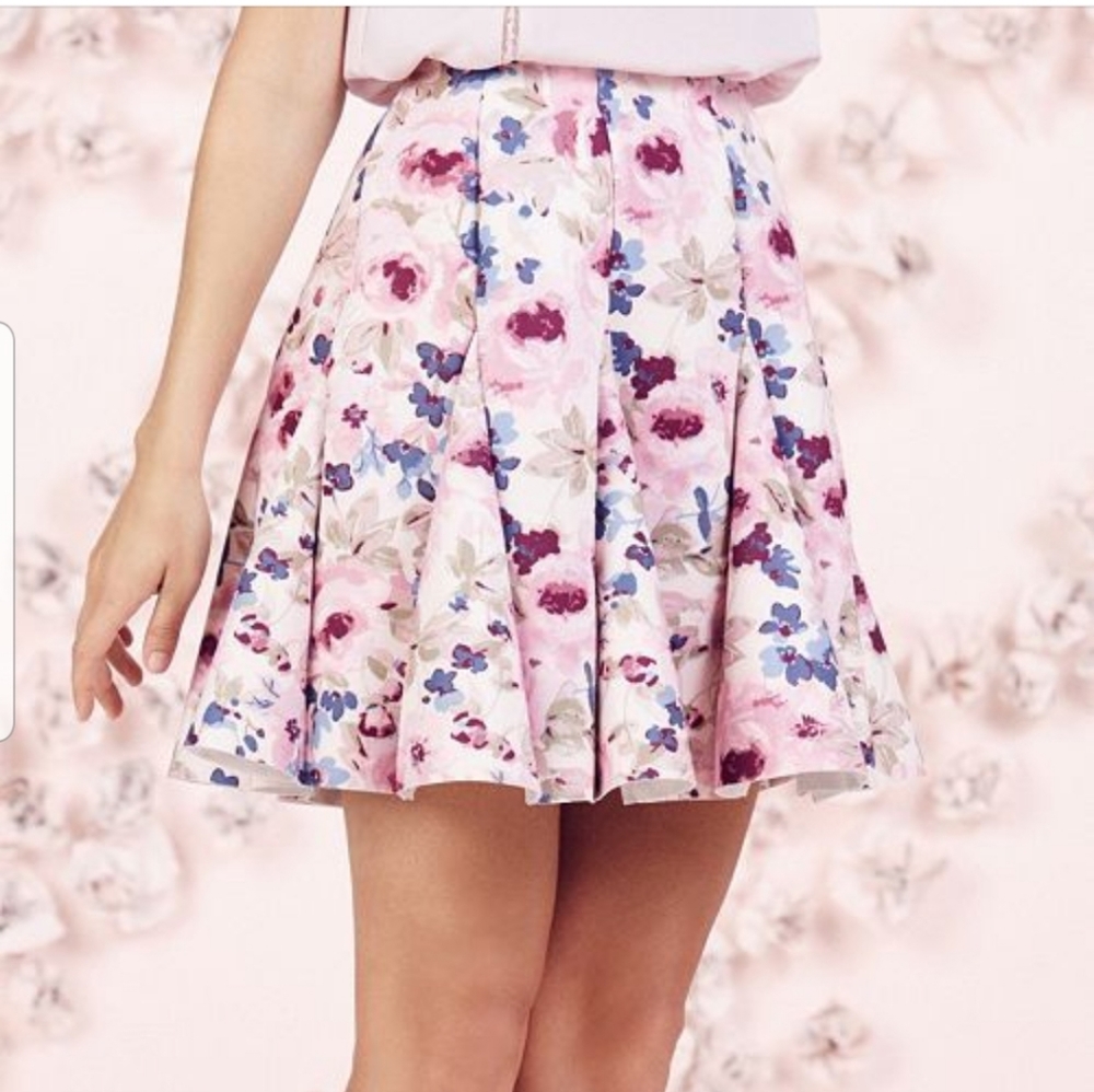 Lauren Conrad Floral Scuba Skirt